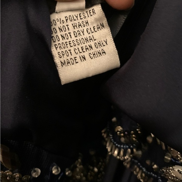 Johnathan Kayne Collection 6018 Navy Blue Dress with Train Wedding/Bridal Size 6 - Picture 4 of 4